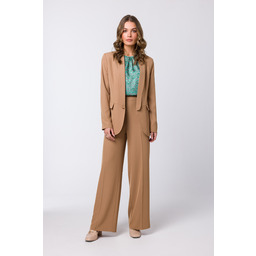 Marynarka bez Zapięcia z Szalowym Kołnierzem - Beżowa