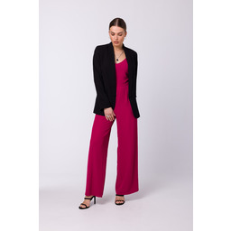 Marynarka bez Zapięcia z Szalowym Kołnierzem - Czarna