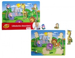 Układanka drewniana Safari 7 elementów Smily Play 6147-ET-ZABAWKI