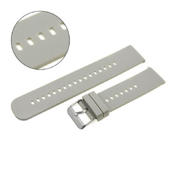 Pasek uniwersalny 18 mm silikonowy szary, zapinka srebrna