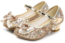 Buty księżniczki na obcasie złote-30