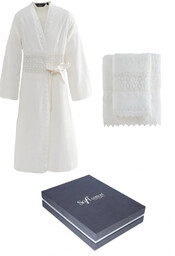 Damski szlafrok DEMET + ręczniki + pudełko L