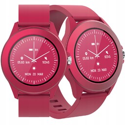 Smartwatch różowy magneta zegarek smartband etui