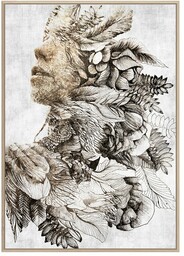 OBRAZ na bawełnianym płótnie, duży, motyw kobiecej twarzy,