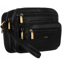 Saszetka skórzana do ręki Peterson PTN 1057-NDM czarna