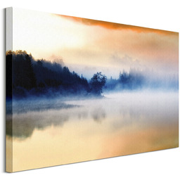 Mgliste Jezioro - obraz na płótnie