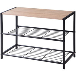 STORAGE SOLUTIONS Półka na buty 2 poziomy Czarny