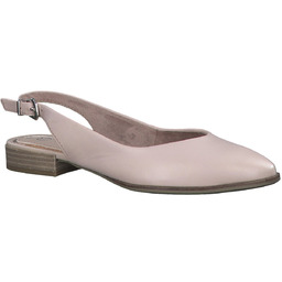 Buty damskie czółenka skórzane płaskie z odkrytą piętą