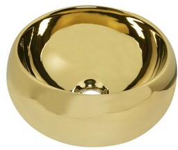 Umywalka ceramiczna nablatowa 40x15,5 cm okrągła, złota MISA