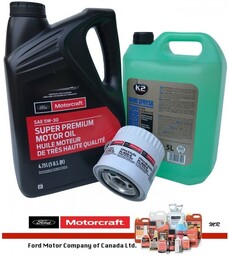 Oryginalny filtr 22x15mm oraz syntetyczny olej silnikowy Motorcraft