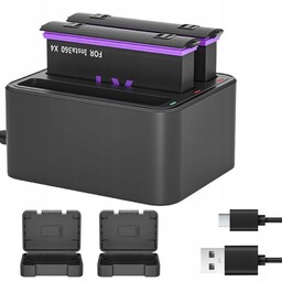 Zestaw Ładowarka Do INSTA360 X4 Z 2 Akumulator