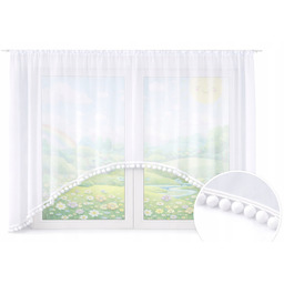 Firanka Dziecięca Maja dla dziewczynki Śliczna z pomponami