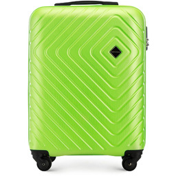 Walizka kabinowa z ABS-u z geometrycznym tłoczeniem limonkowa