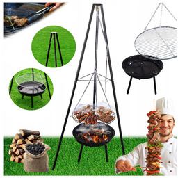 Palenisko Grill Ogrodowy Węglowy Z Pokrywą VL11 Czarne