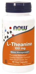 Now Foods L-Teanina 100 mg z zieloną herbatą,