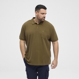 Duża Koszulka Polo Gładka Khaki NORTH