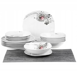 Serwis Obiadowy Porcelanowy 18EL 6OSÓB Komplet Zestaw Talerzy