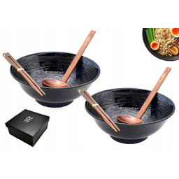 Komplet 2 misek z łyżkami i pałeczkami Ramen