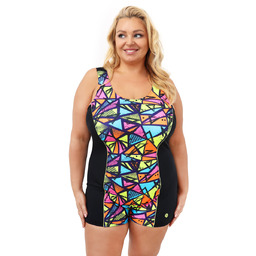 SPIN STRÓJ KĄPIELOWY JEDNOCZĘŚCIOWY DAMSKI Z NOGAWKĄ D-3300-3303-AB-XL