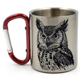 Kubek Z Nadrukiem Sowy, Metalowy Kubek Z Karabińczykiem,