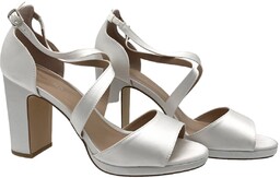 Buty damskie białe sandały satynowe ślubne Anna Field