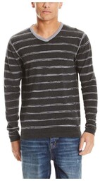 bluza BENCH - V Neck Stripe Black Beauty