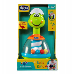 Chicco Dino kolorowy bączek z melodią zabawka interaktywna