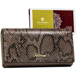 Portfel skórzany Peterson szary PTN SM-411
