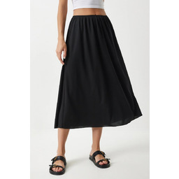 CZARNA ROZKLOSZOWANA SPÓDNICA MIDI Z BAWEŁNY M/L 5GA*