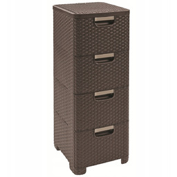 Regał Komoda 4 Szuflady Szafka Rattan Curver Style