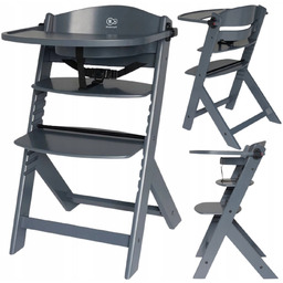Kinderkraft Enock Krzesełko Do Karmienia Drewniane Grey