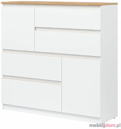 Komoda REMI RM06 Biały + Dąb Evoke