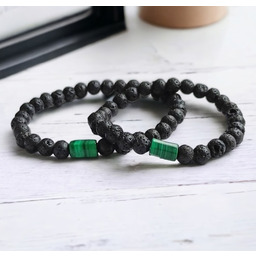 Pakamera KOMPLET dla PARY : malachit - kamień