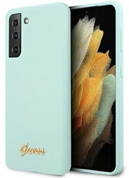 Guess GUHCS21MLSLMGLB S21+ G996 niebieski/blue hardcase Silicone Script