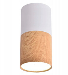 Lampa sufitowa TUBA biała/drewniana Candellux 2273655