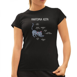 Anatomia kota - damska koszulka na prezent