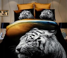 Pościel 3D 160X200 Zoo Zwierzęta Tygrys Pantera wzór