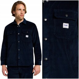 Lee WORKWEAR OVERSHIRT Rivet Navy sztruksowa koszula kurtka