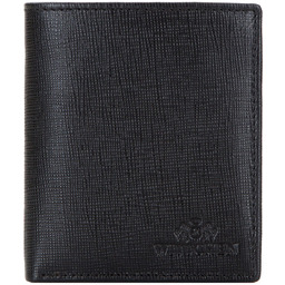 Mały portfel męski ze skóry licowej czarny