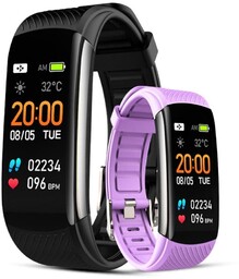 Smartband Giewont Czarny Gw200-8 + Pasek Jasnofioletowy