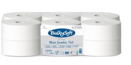 Papier toaletowy jumbo mini BulkySoft Premium, 2w,biały, celuloza,145m,