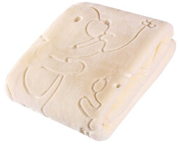 EasyCare Kocyk tłoczony Ecru Miś 80 x 110