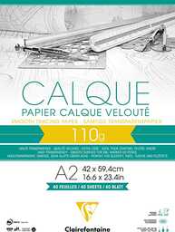 Clairefontaine 975108C  Blok klejony papier kalka, A2