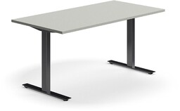 Biurko QBUS, proste, 1600x800 mm, rama T, czarny,