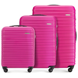 Zestaw walizek z ABS-u z żebrowaniem