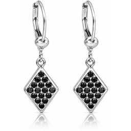 Kolczyki Srebrne Wiszące Romby pr 925