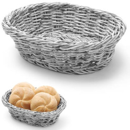 Koszyk na pieczywo owalny polipropylenowy szary 250x190x65mm Hendi