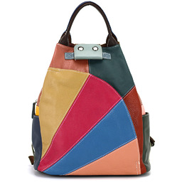 Wzorzysty damski plecak skórzany z wzorem mozaiki