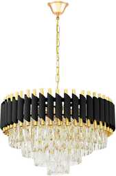 LAMPA WISZĄCA ŻYRANDOL KRYSZTAŁOWY CZARNO-ZŁOTY MAZINI D50