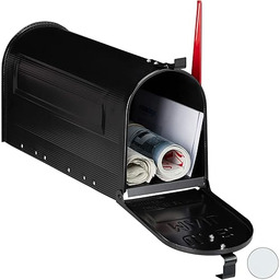 Relaxdays 10028065_46 Relaxdays US Mailbox, vintage, flaga czerwona,